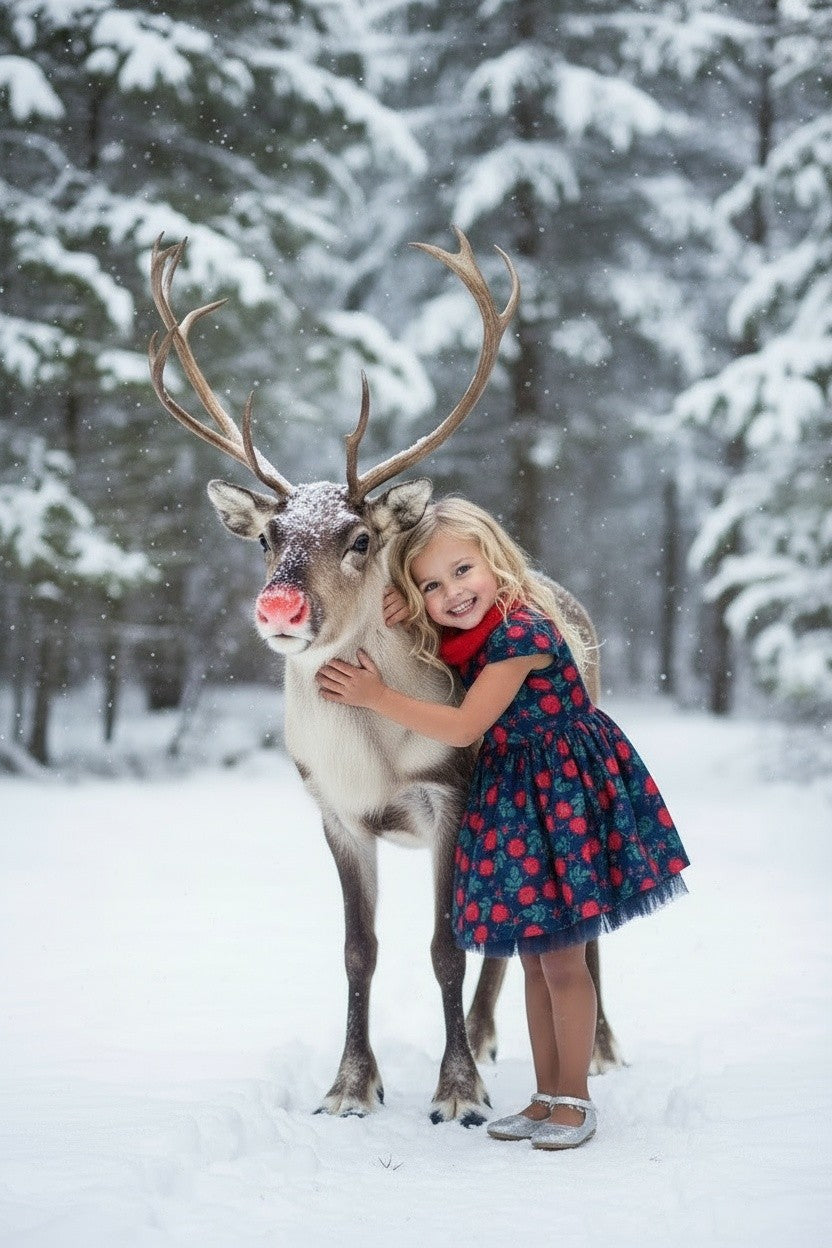 EVANGELINE DRESS NAVY ROSE FLORAL