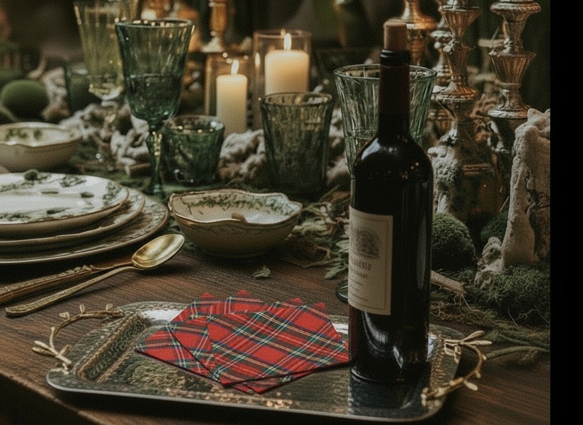 ROYAL STEWART TARTAN COCKTAIL NAPKINS SET OF 4