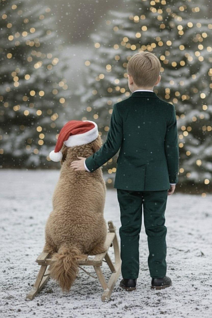 HANOVER EMERALD VELVET 3PC. SUIT