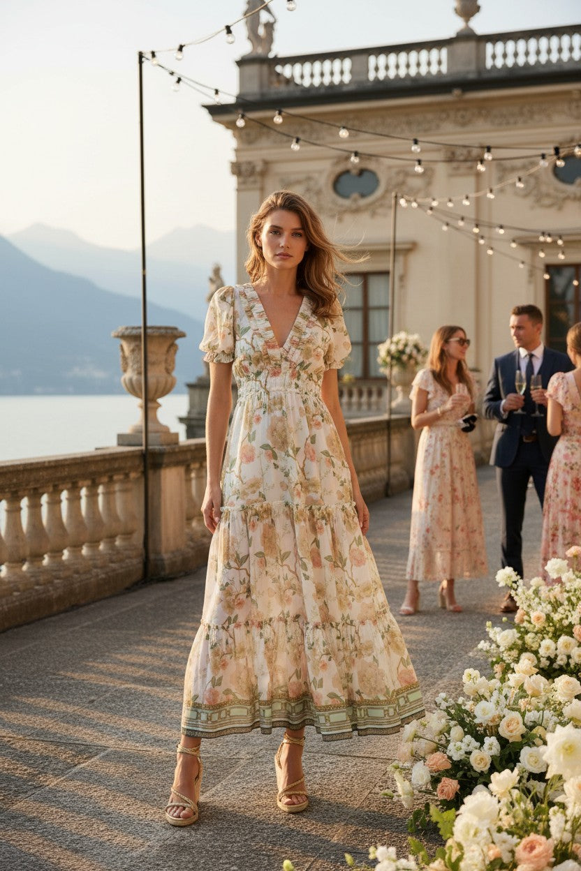 CAPUCINE DRESS IVORY FLORAL