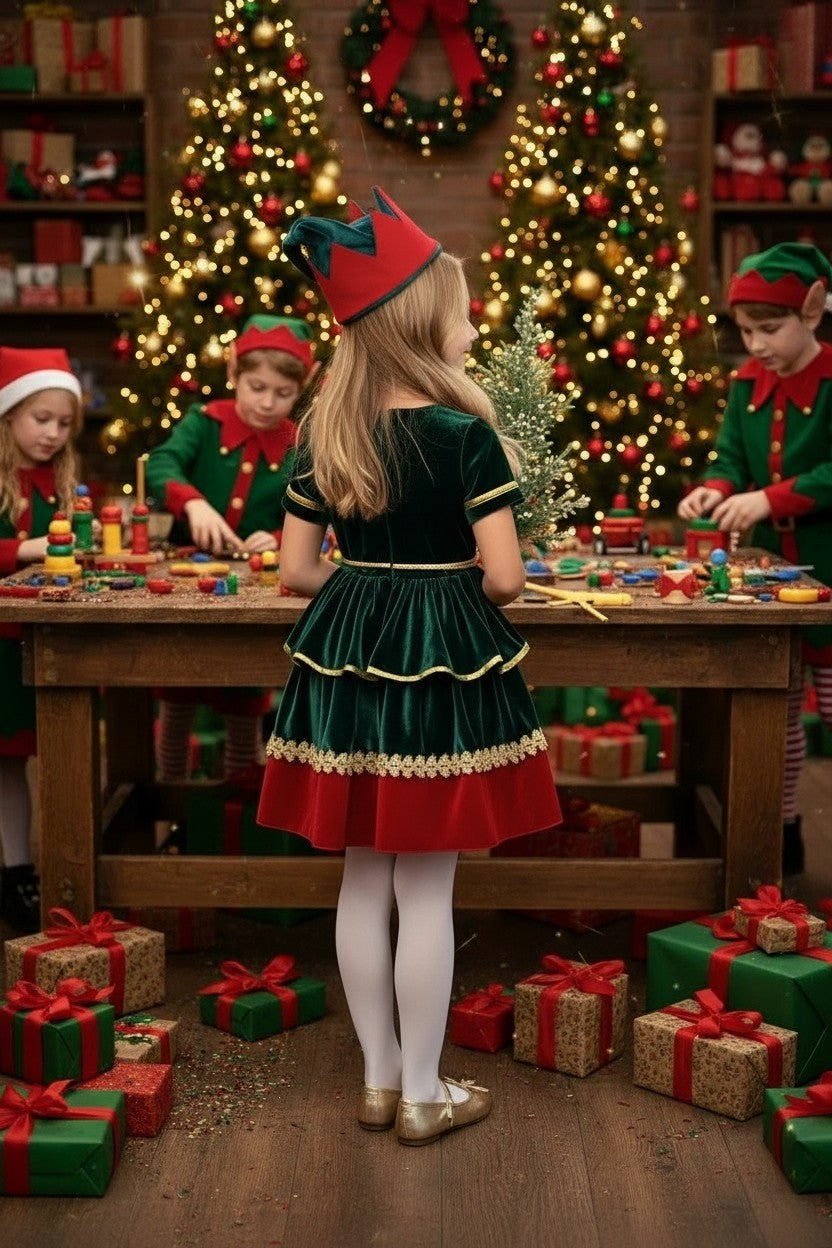 JANIE THE ELF DRESS & HAT SET