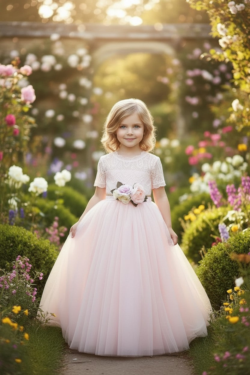 GRACIE GOWN & BELT SET PINK