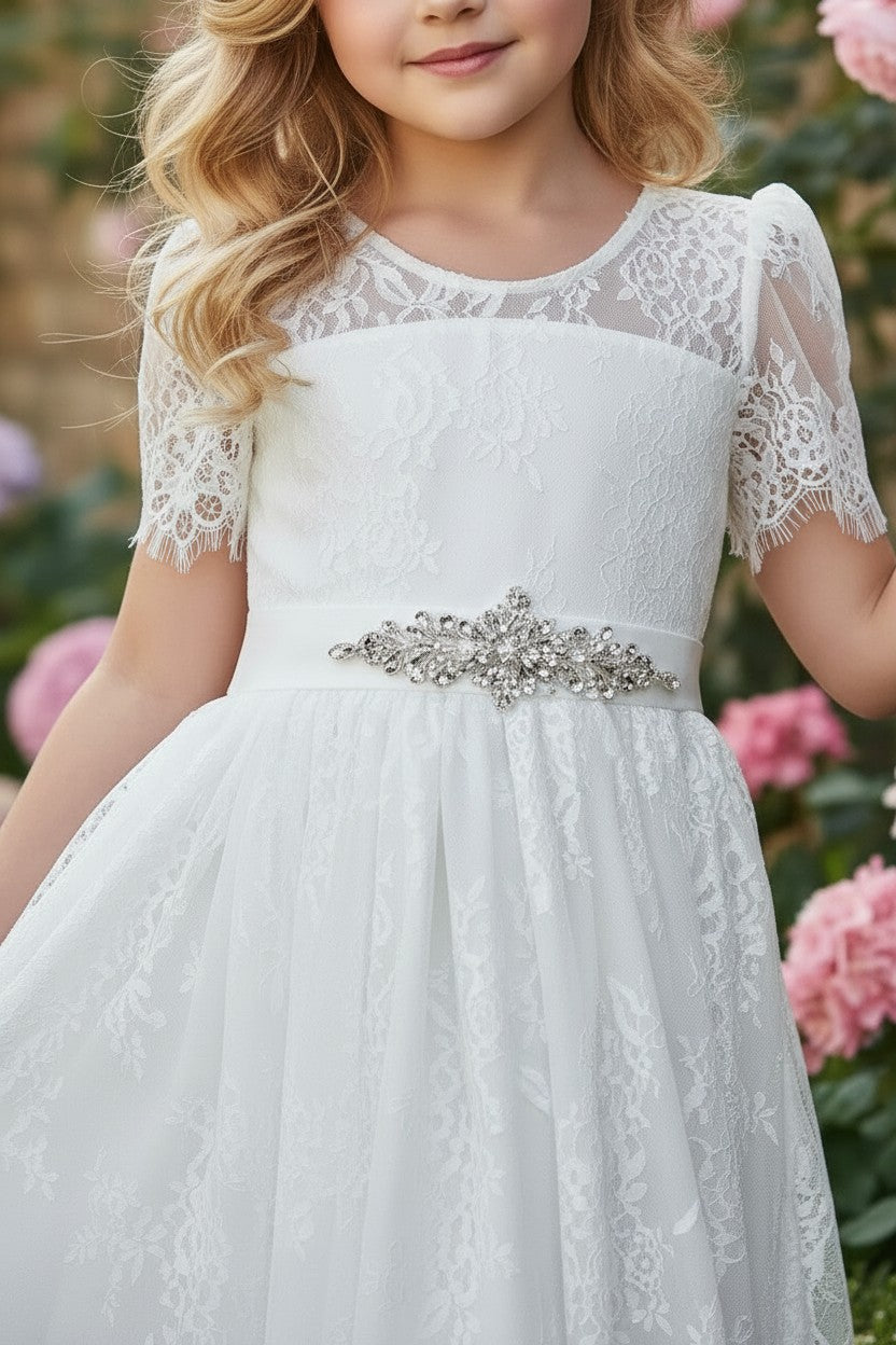 AINSLEY DRESS & BELT SET WHITE