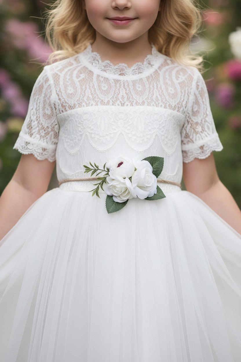 GRACIE GOWN & BELT SET WHITE