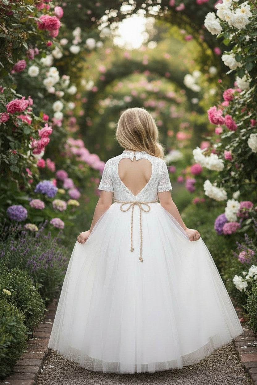 GRACIE GOWN & BELT SET WHITE