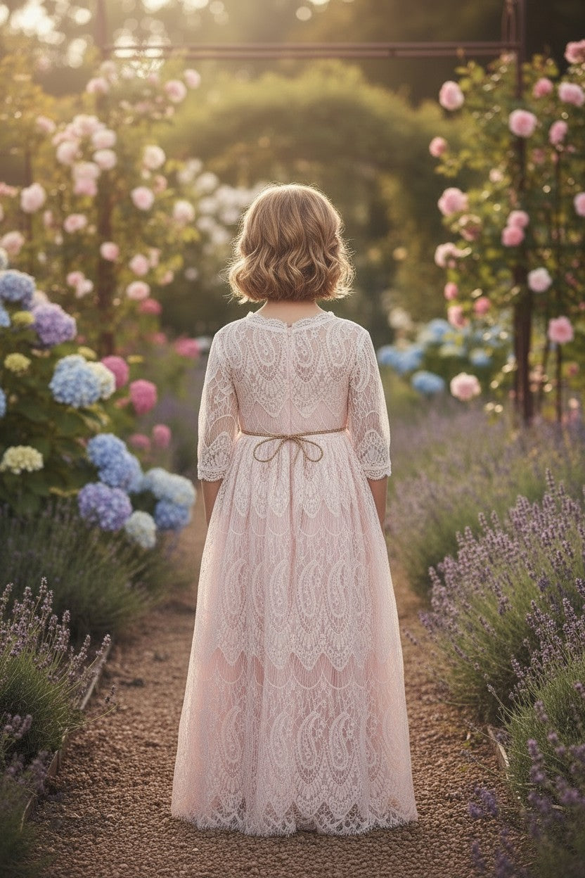 BELLA RAFAELA GOWN & BELT SET PINK