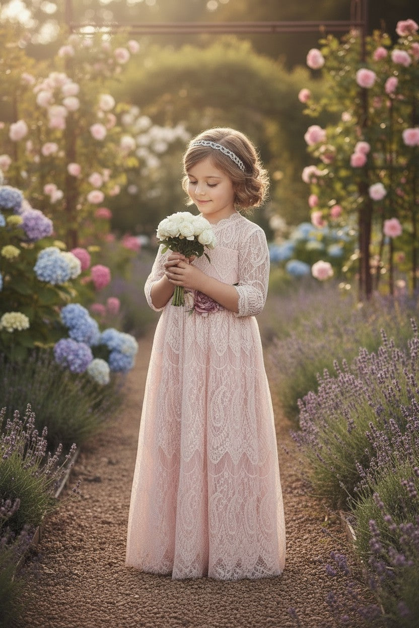 BELLA RAFAELA GOWN & BELT SET PINK