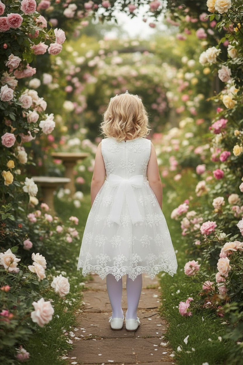 BELLA BRIANNA DRESS & BELT SET WHITE