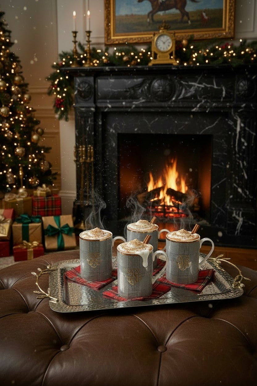 GLEN PLAID MUGS SET OF 4