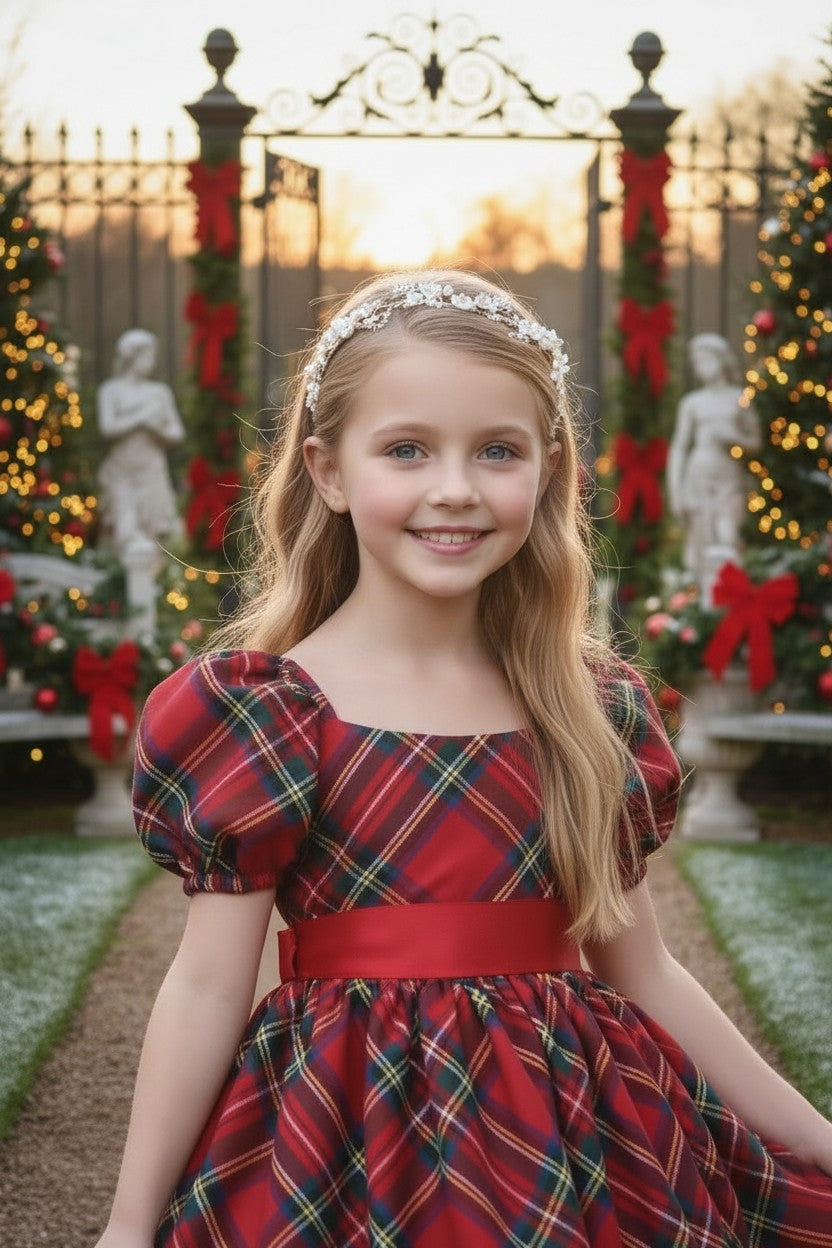 ARIELLE DRESS STEWART TARTAN