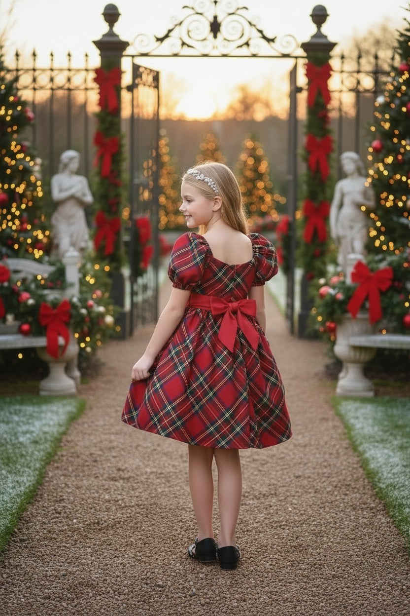 ARIELLE DRESS STEWART TARTAN