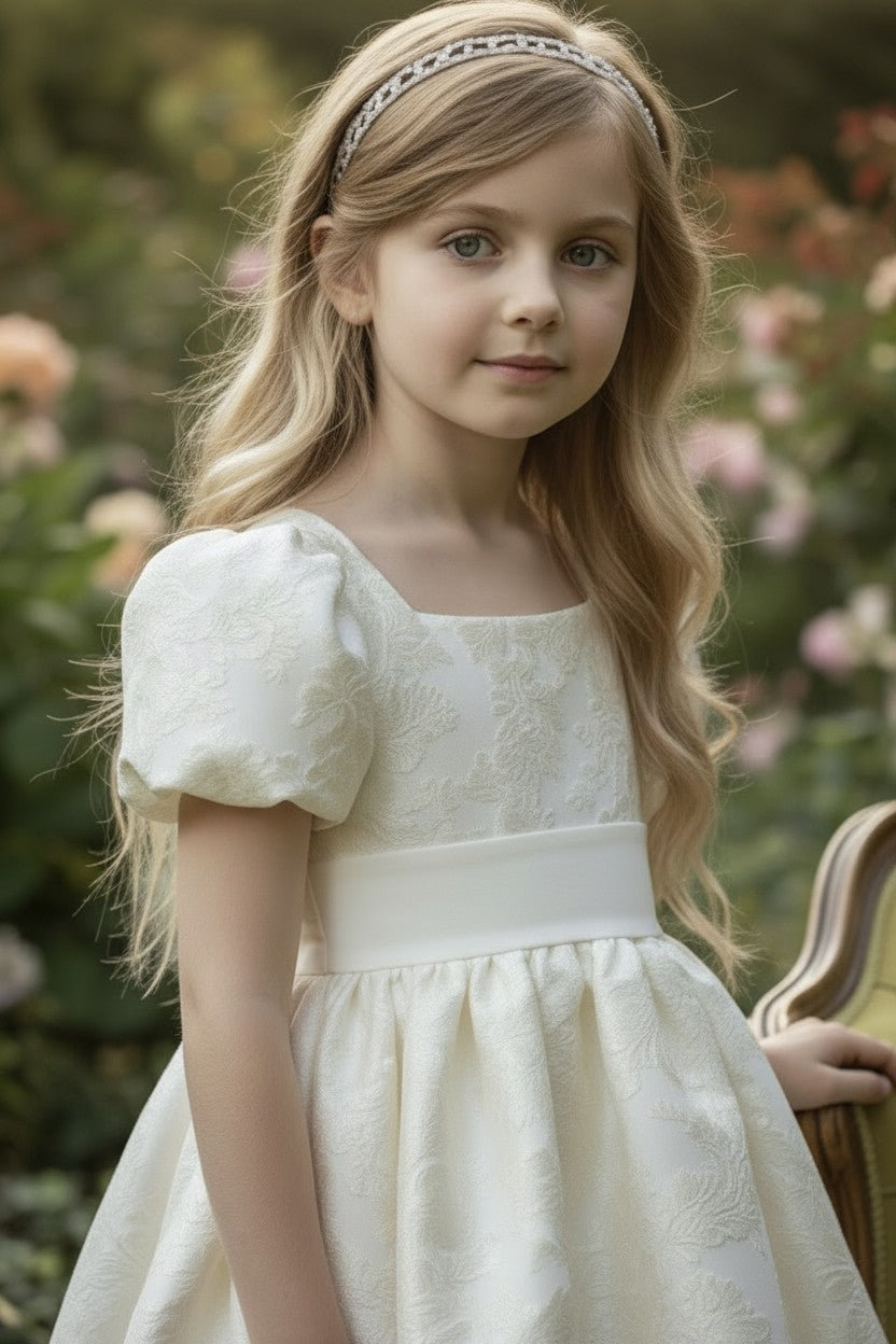 ARIELLE DRESS IVORY JACQUARD