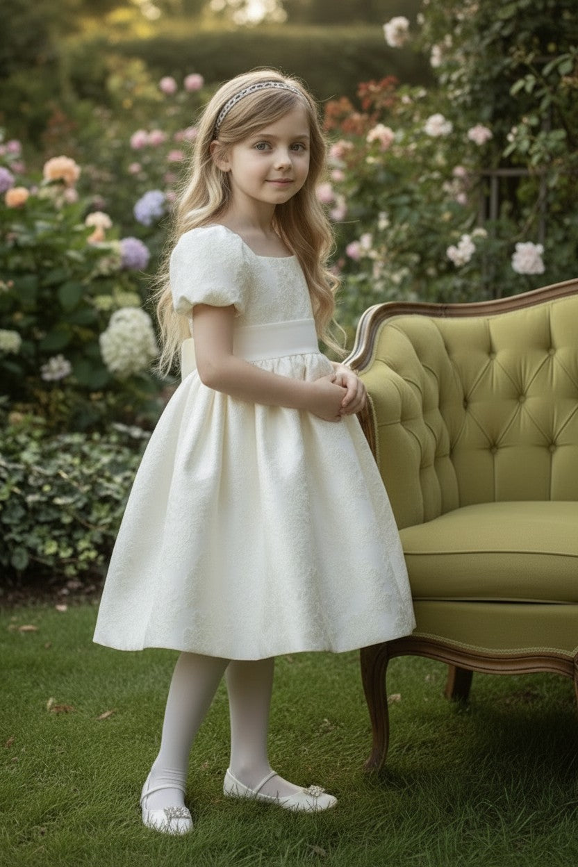 ARIELLE DRESS IVORY JACQUARD