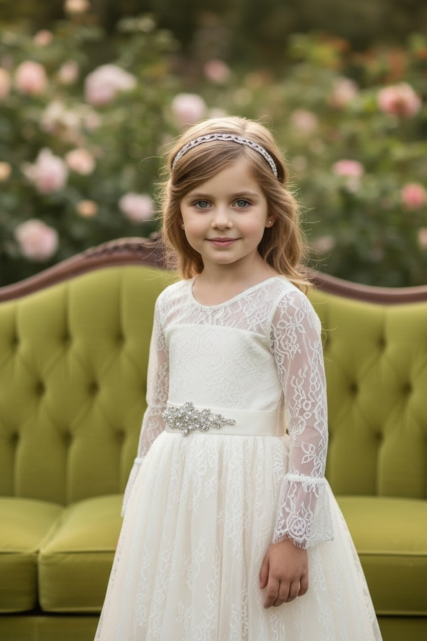 AINSLEY DRESS & BELT SET IVORY