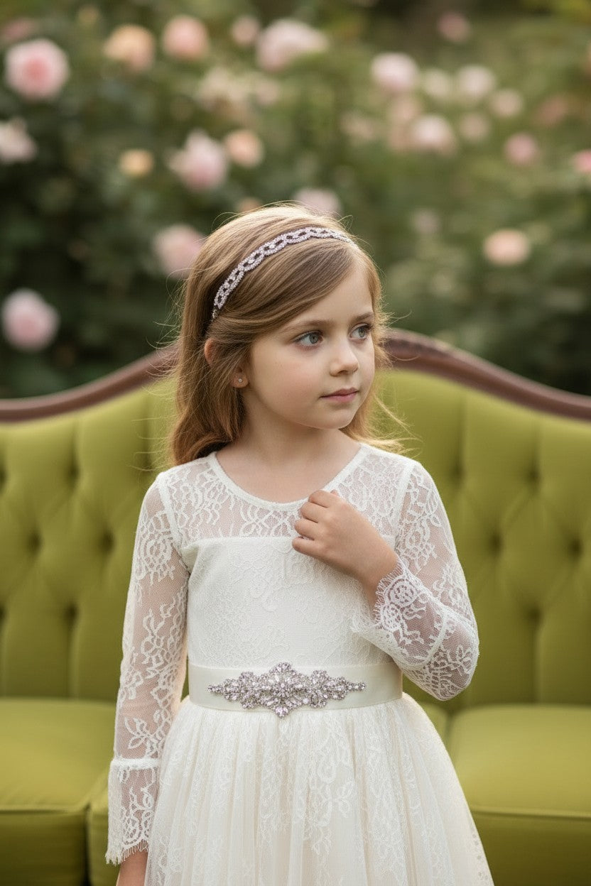 AINSLEY DRESS & BELT SET IVORY