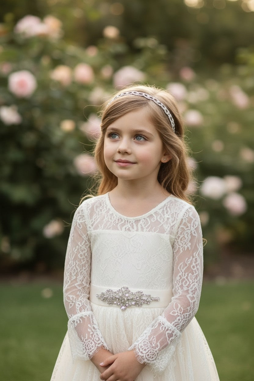 AINSLEY DRESS & BELT SET IVORY