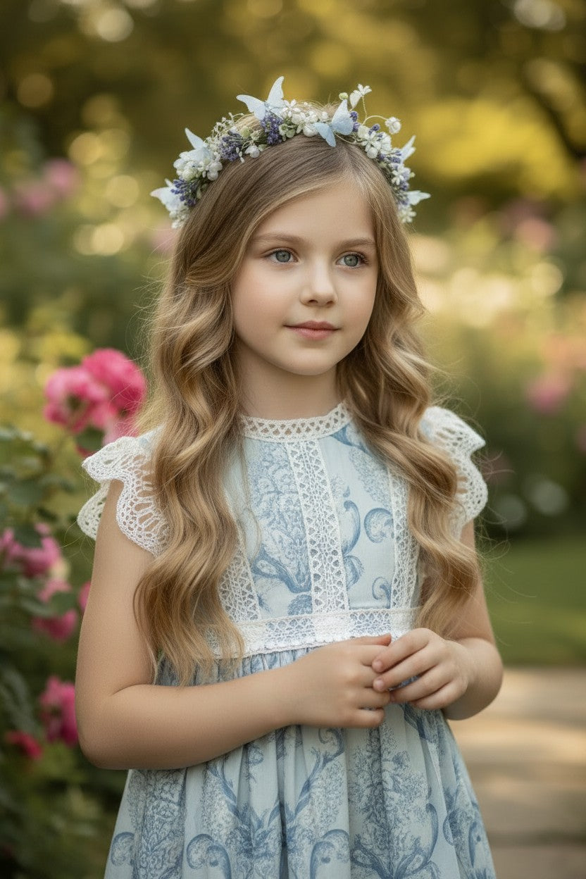 EVERLY DRESS BLUE FLORAL