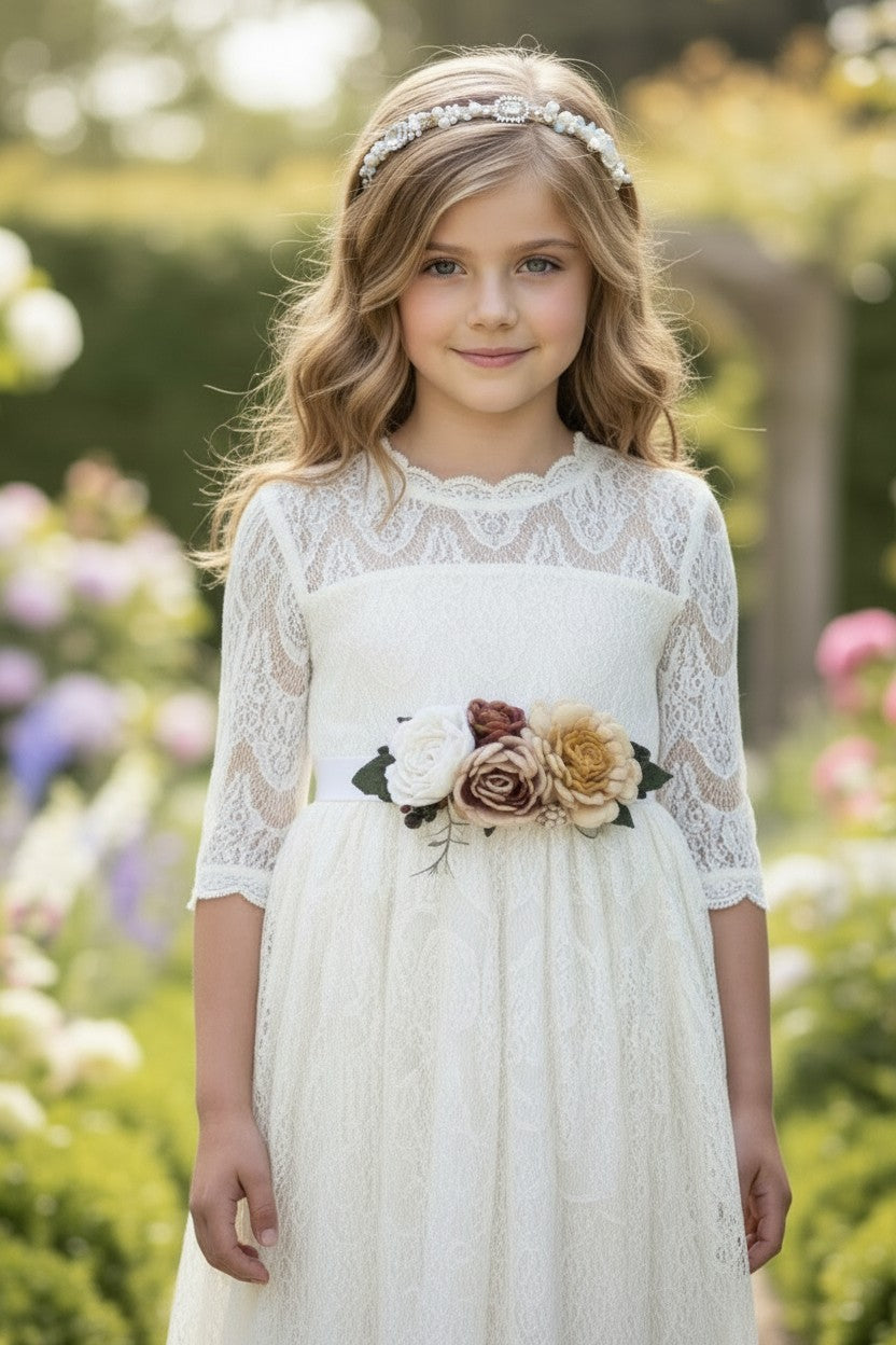 SPLENDOR GOWN & BELT SET IVORY