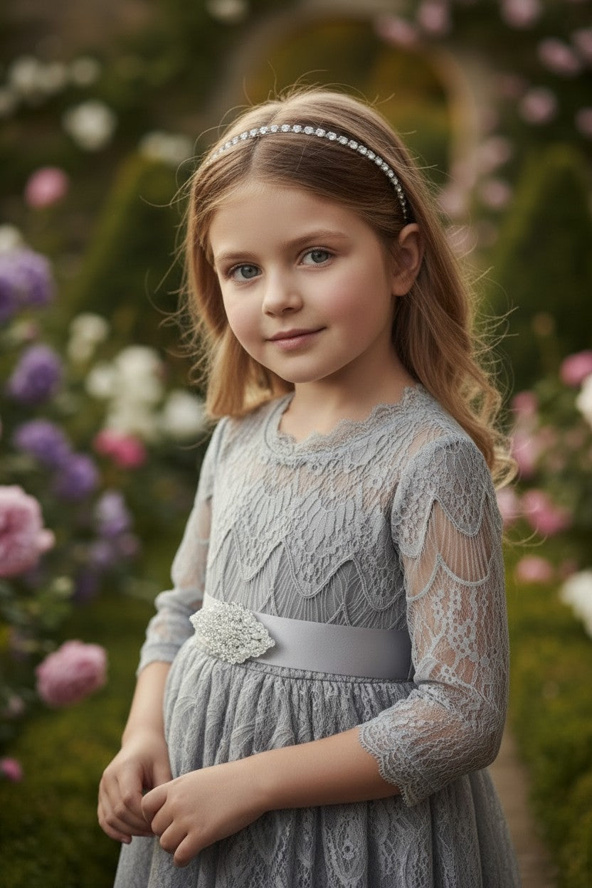 BELLA RAFAELA DRESS & BELT SET SILVER