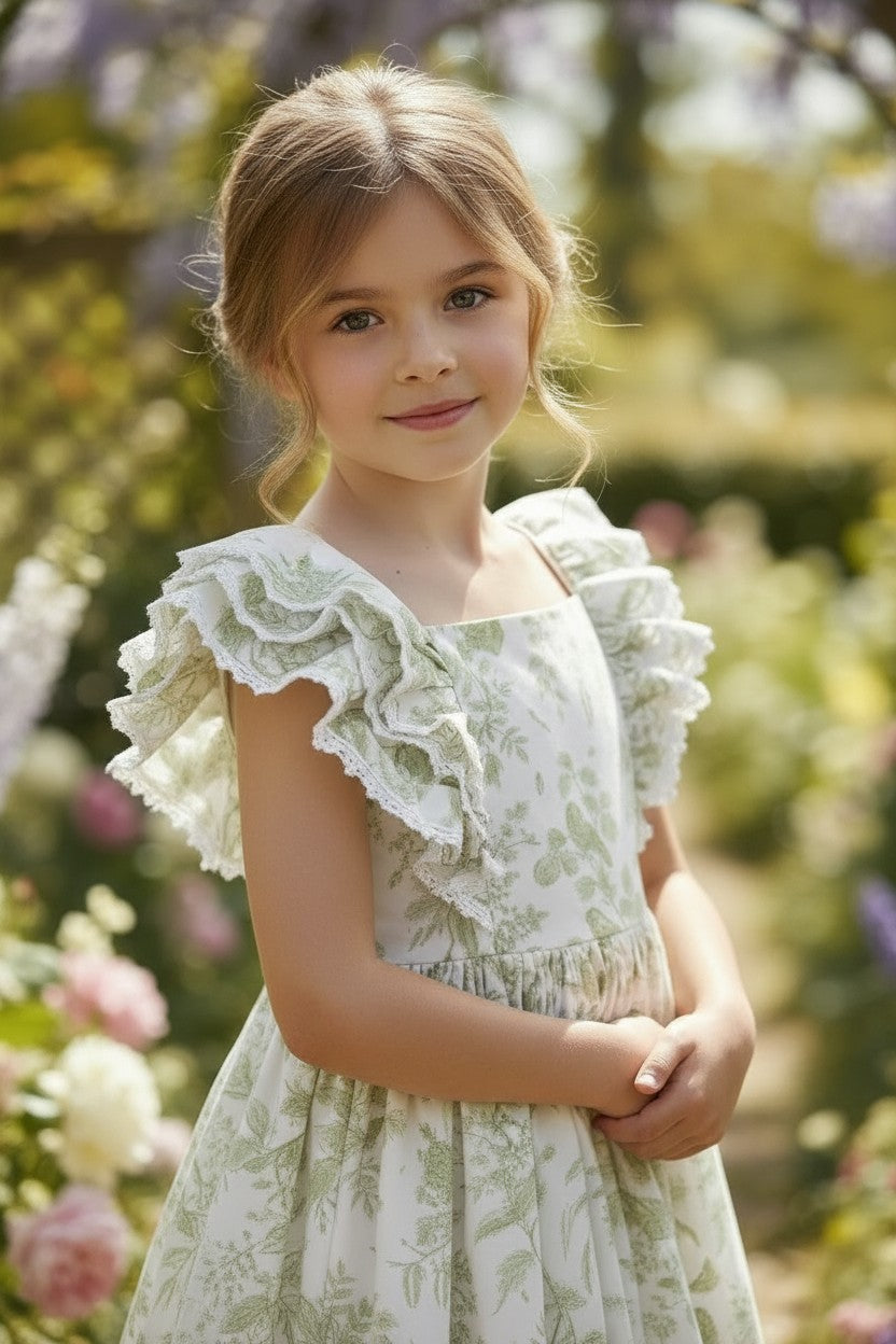 ANNA DRESS GREEN FLORAL