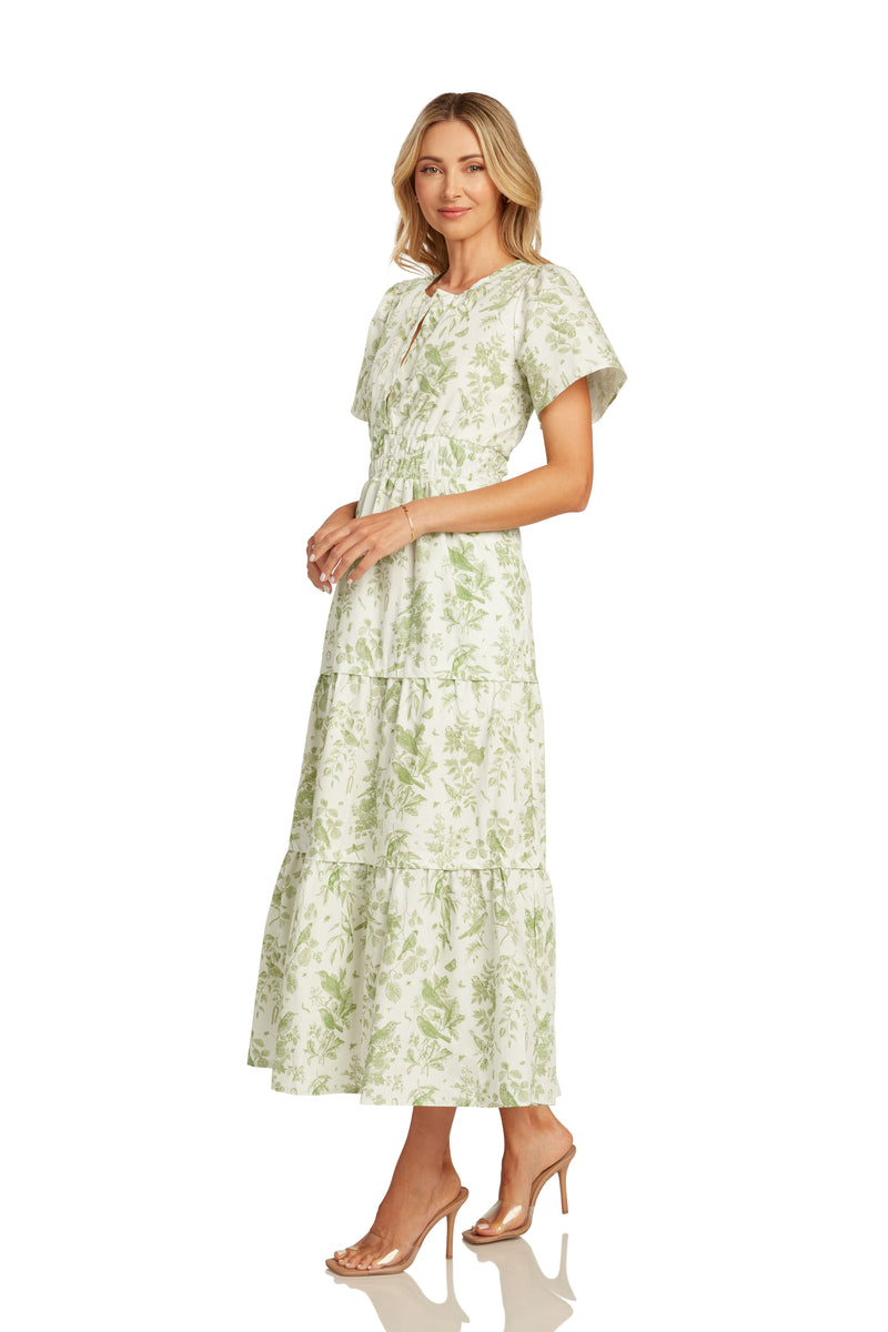 Lina Maxi Dress Green Floral Trish Scully 