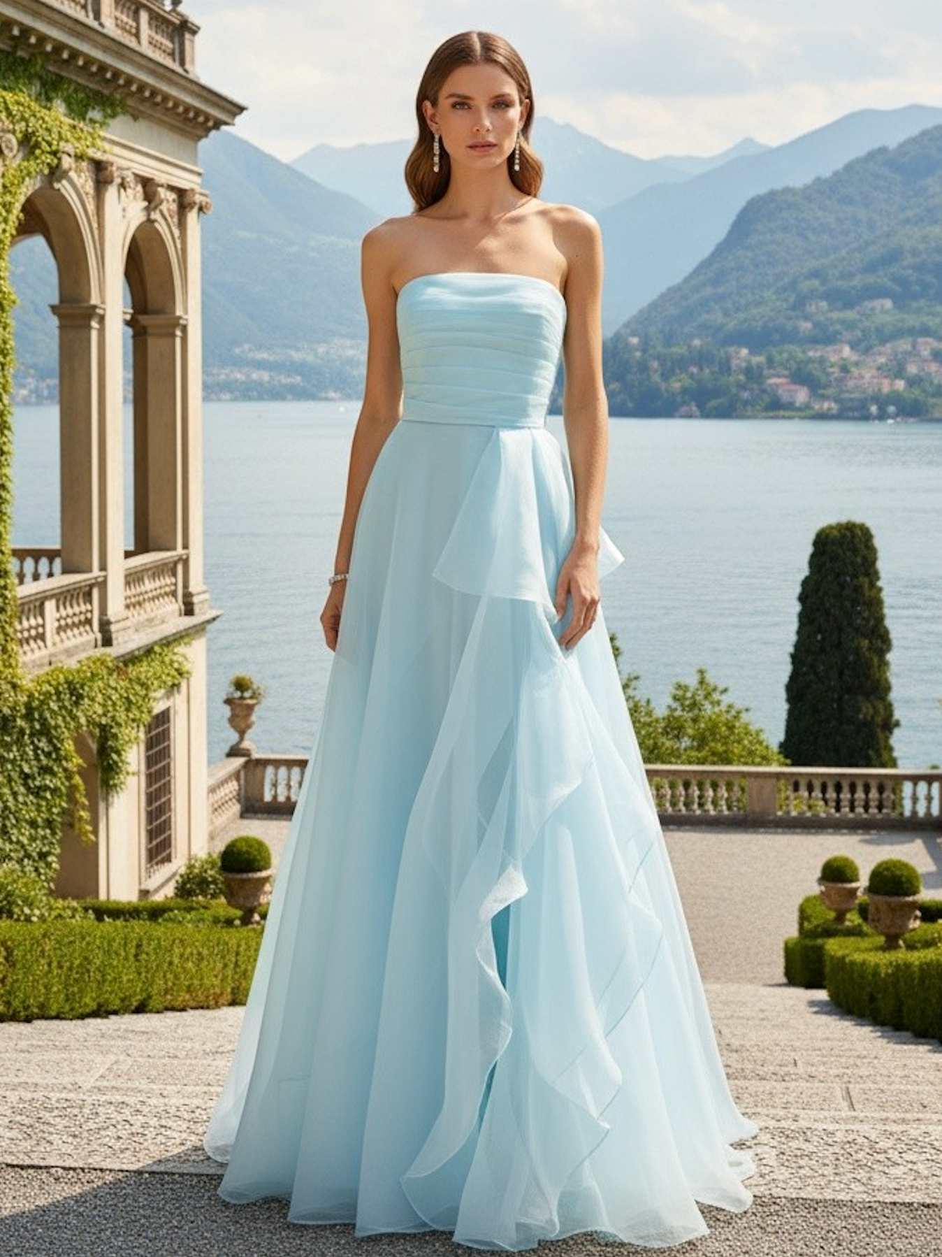 NALA GOWN BLUE ORGANZA