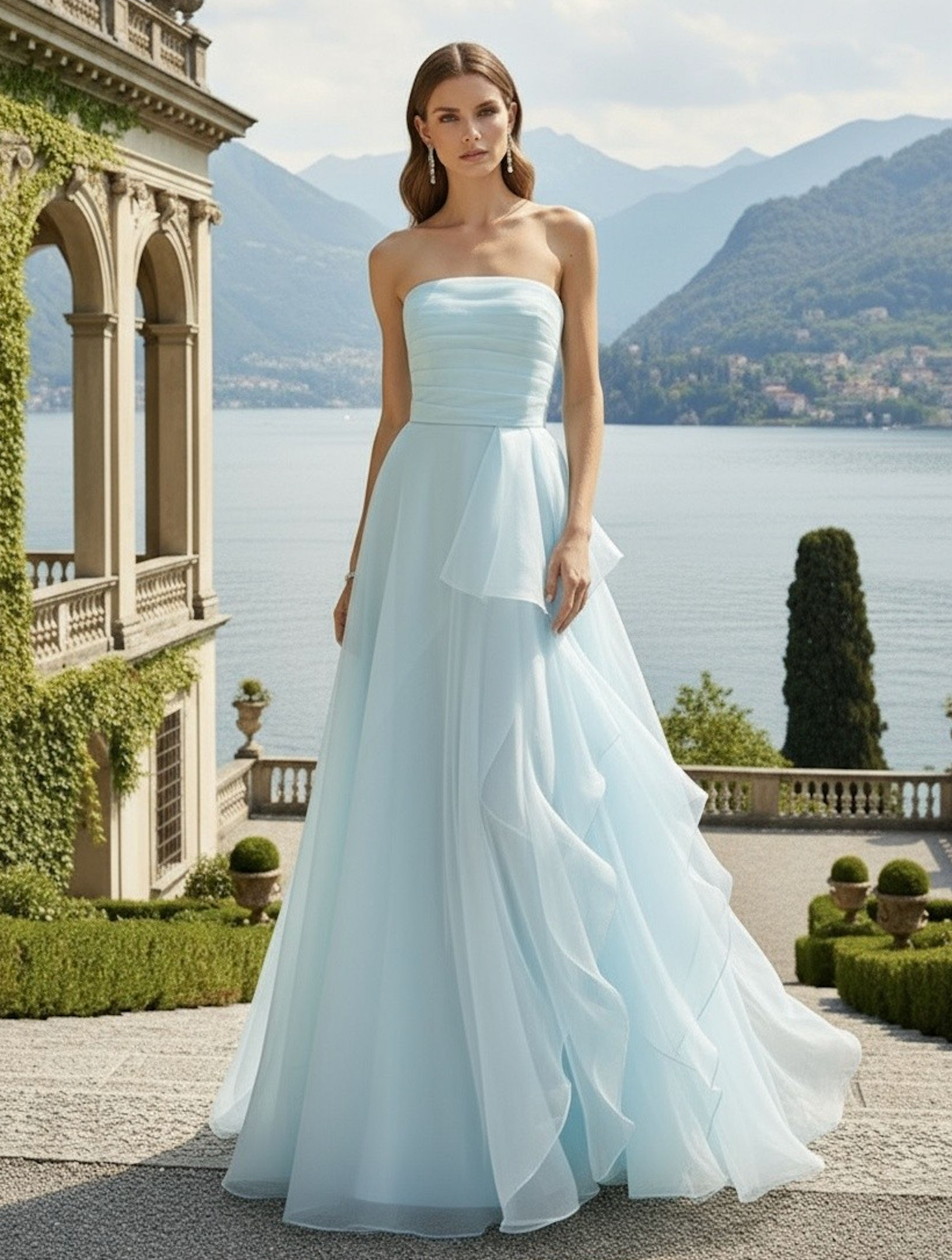 NALA GOWN BLUE ORGANZA