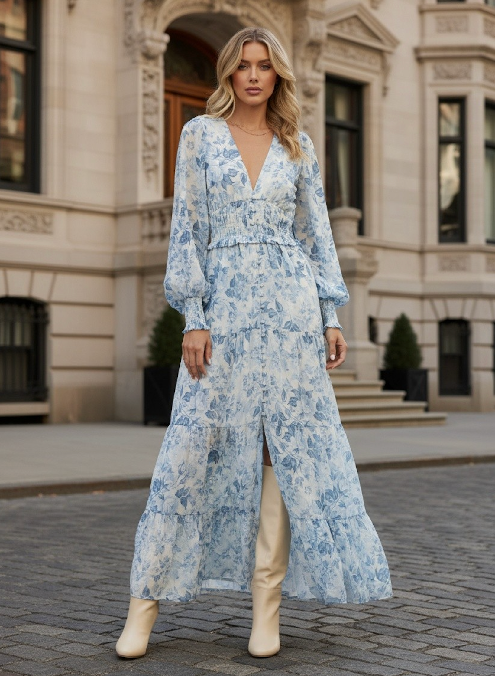 MARCELA DRESS BLUE FLORAL