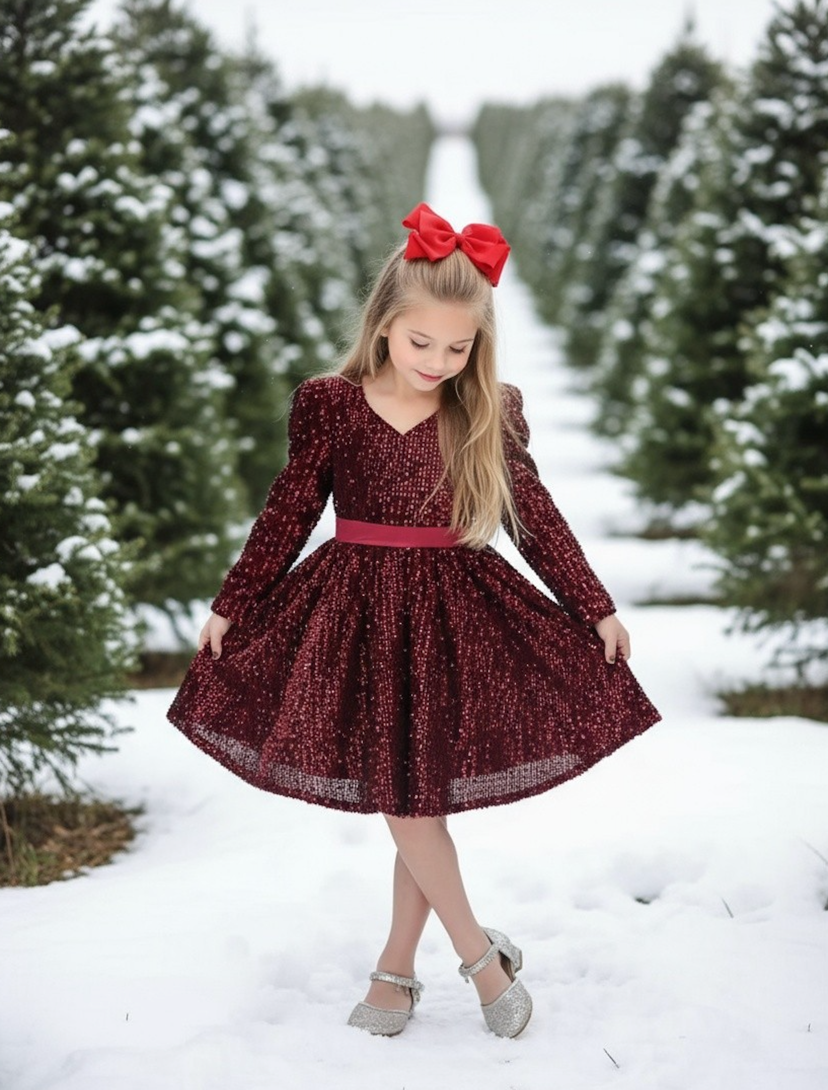 EMMA SEQUIN DRESS WINE