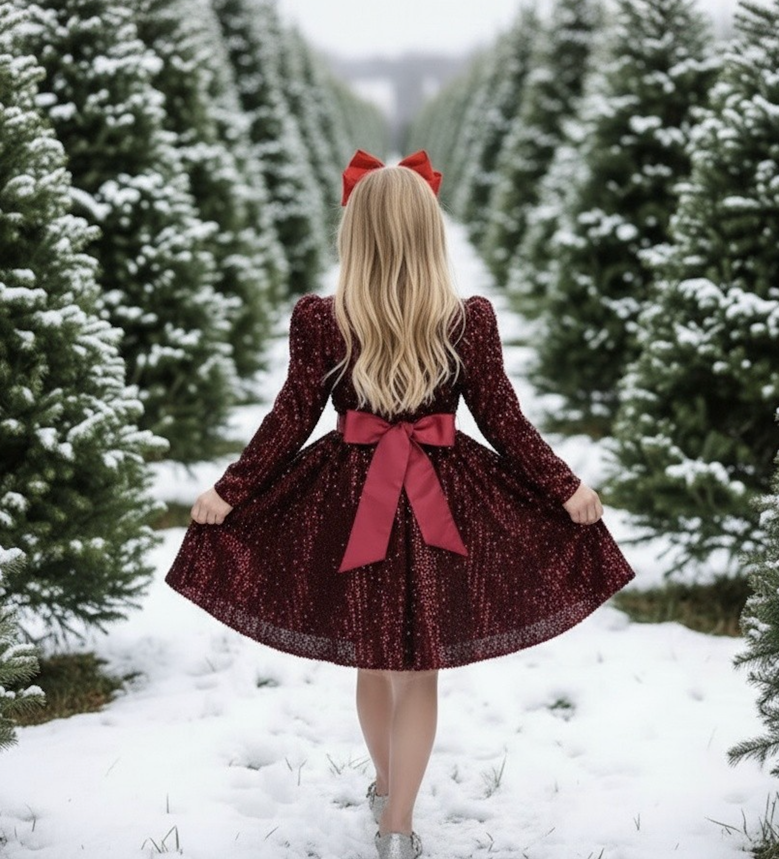 EMMA SEQUIN DRESS WINE