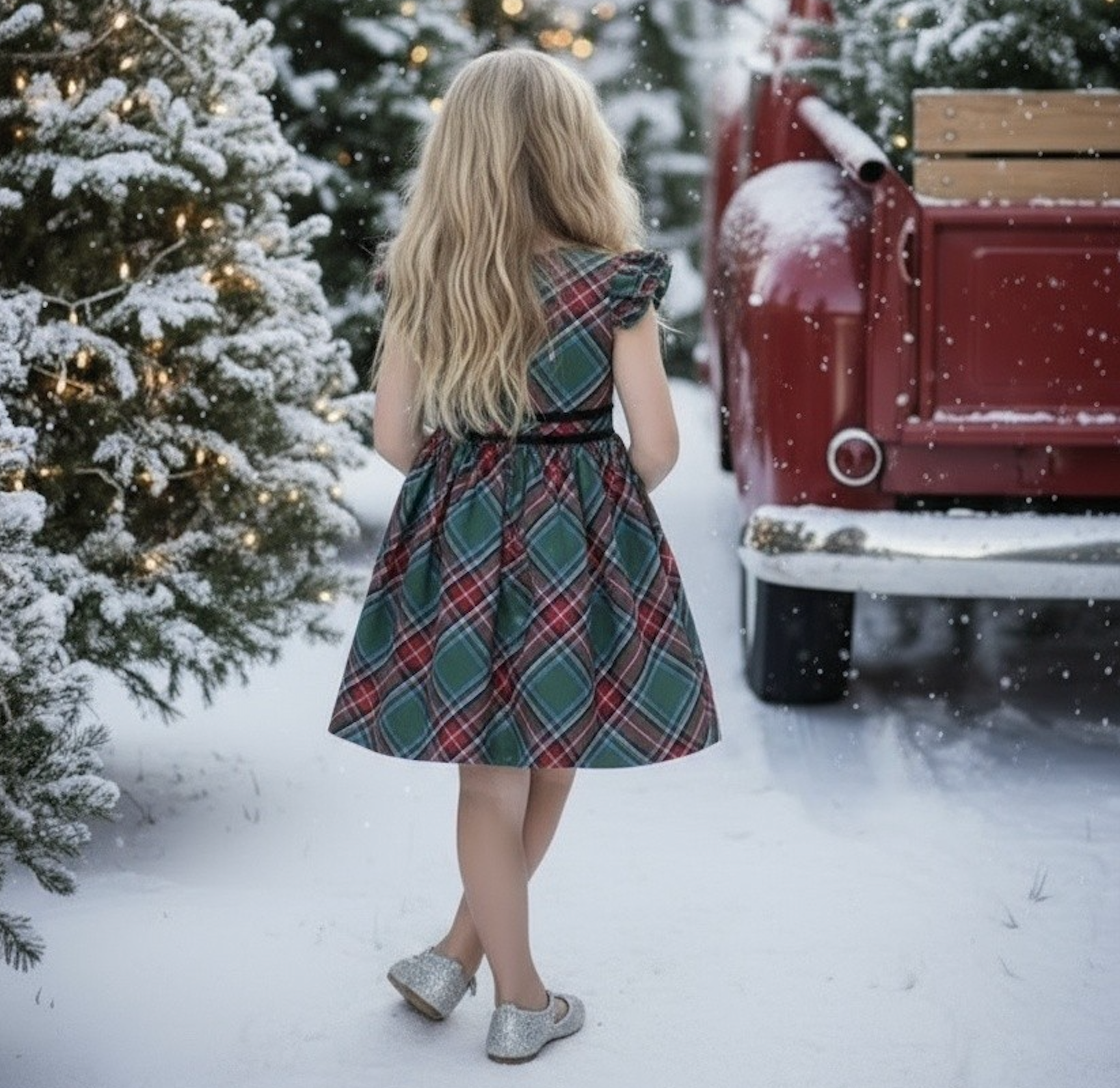 RORY DRESS EMERALD TARTAN