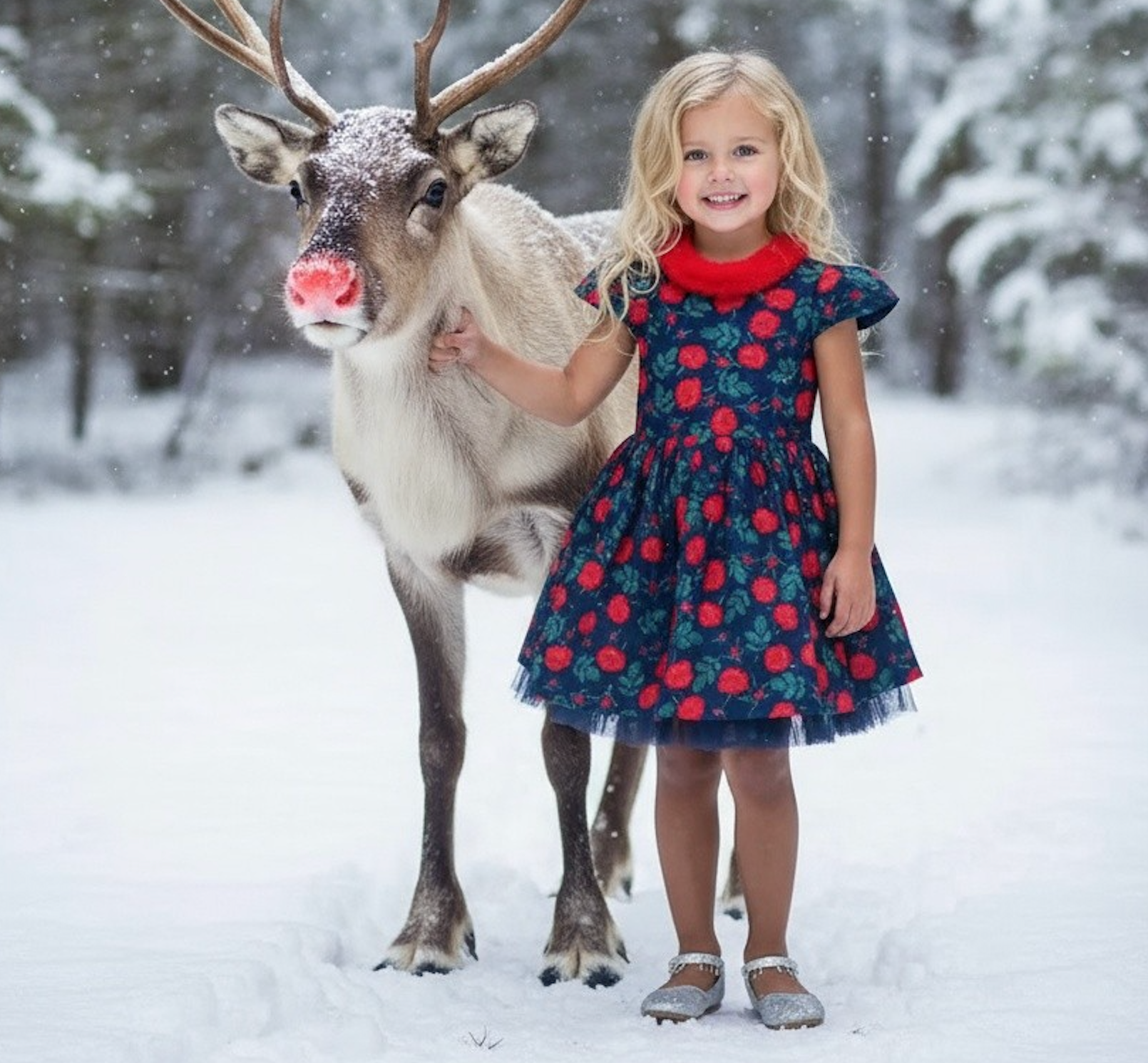 EVANGELINE DRESS NAVY ROSE FLORAL