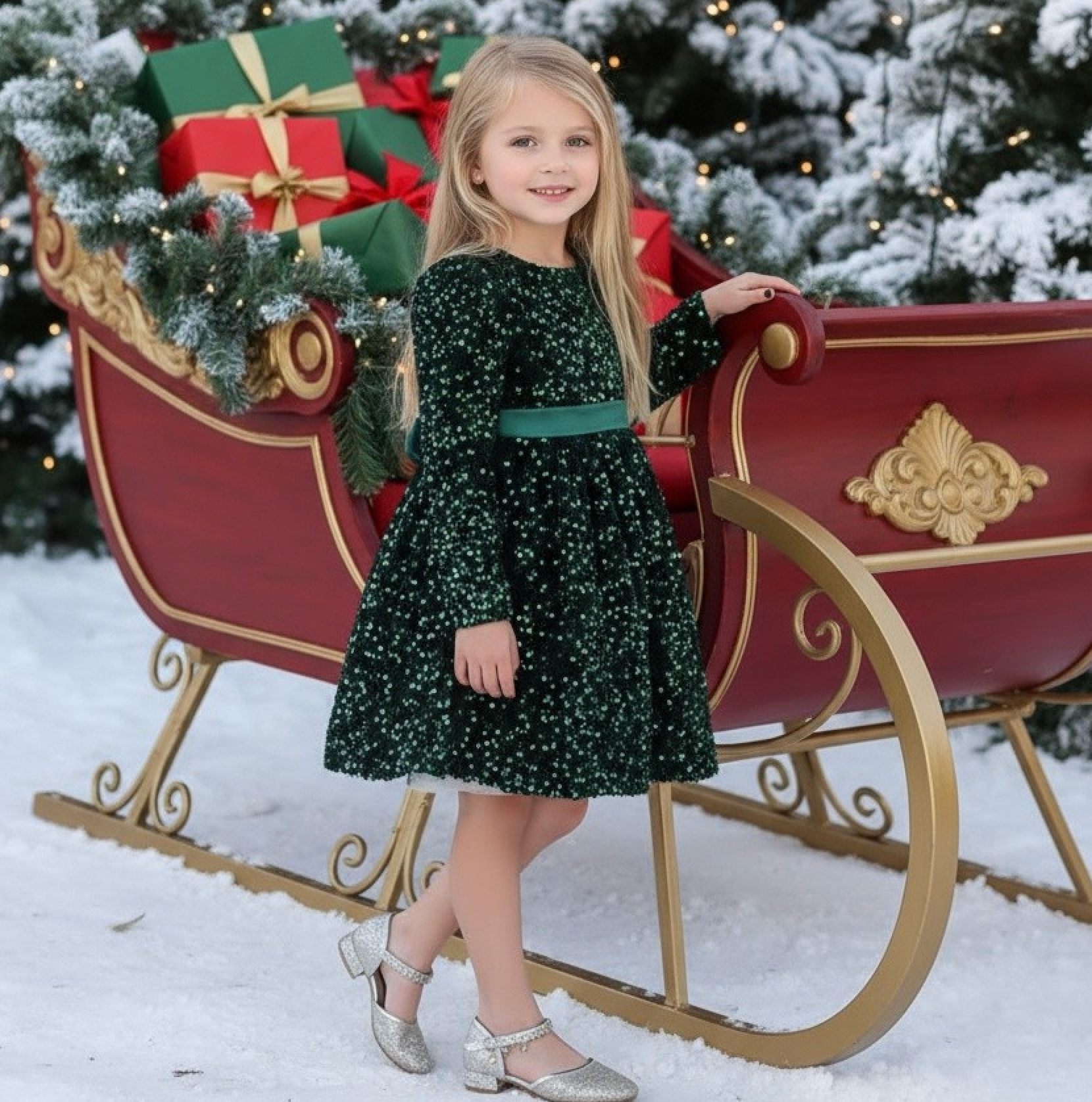 EMMA SEQUIN DRESS EMERALD
