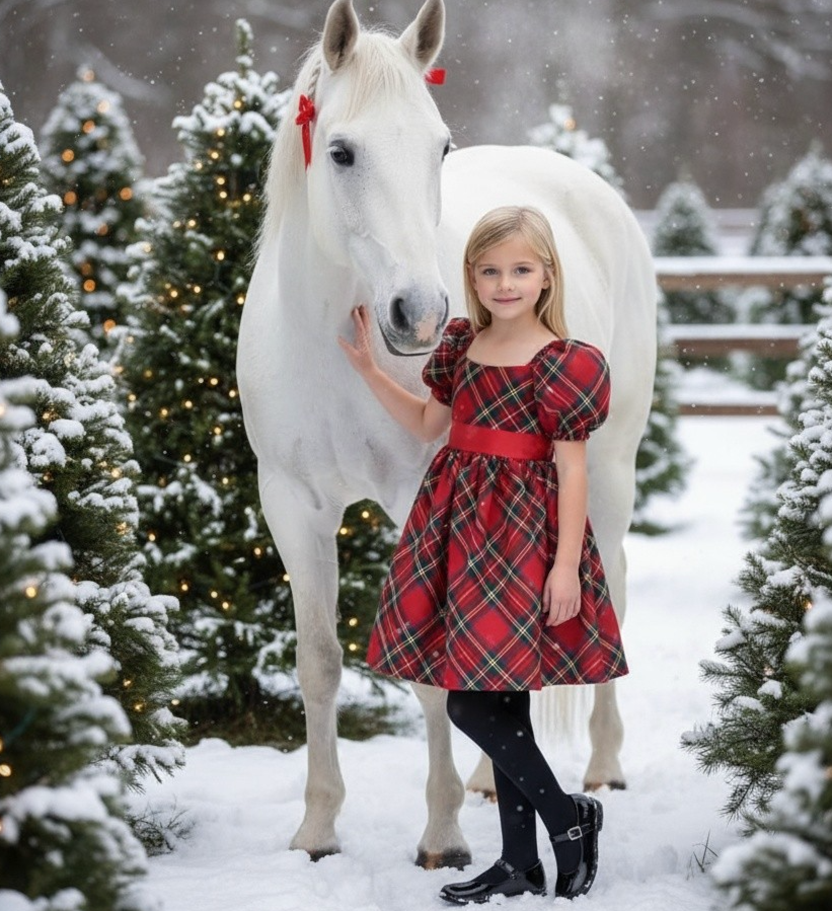 ARIELLE DRESS STEWART TARTAN
