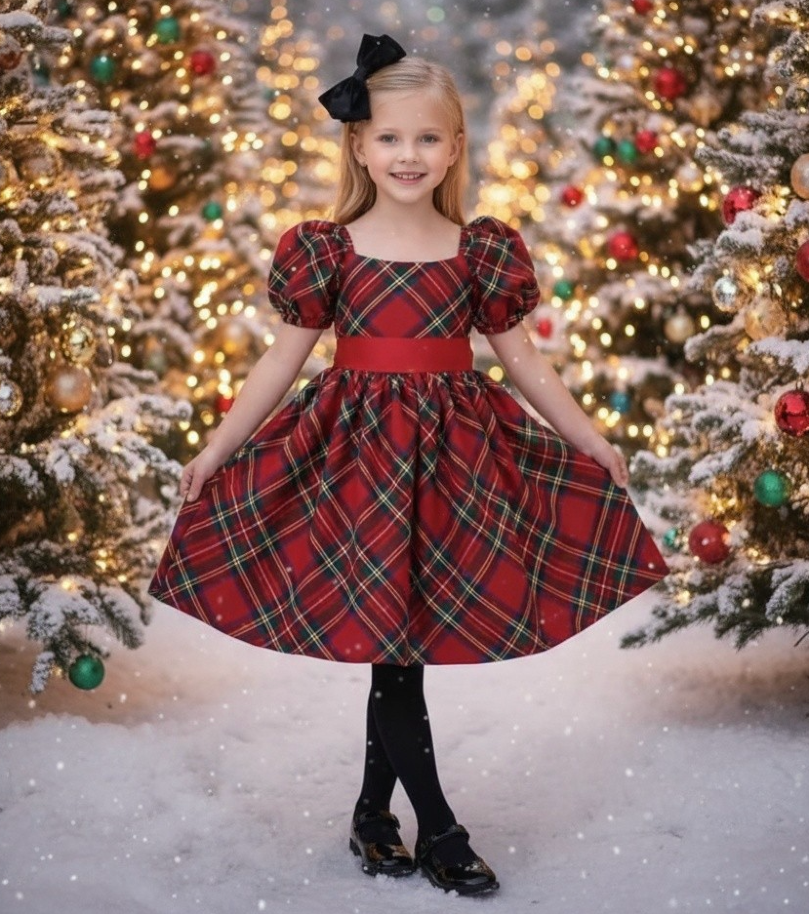 ARIELLE DRESS STEWART TARTAN