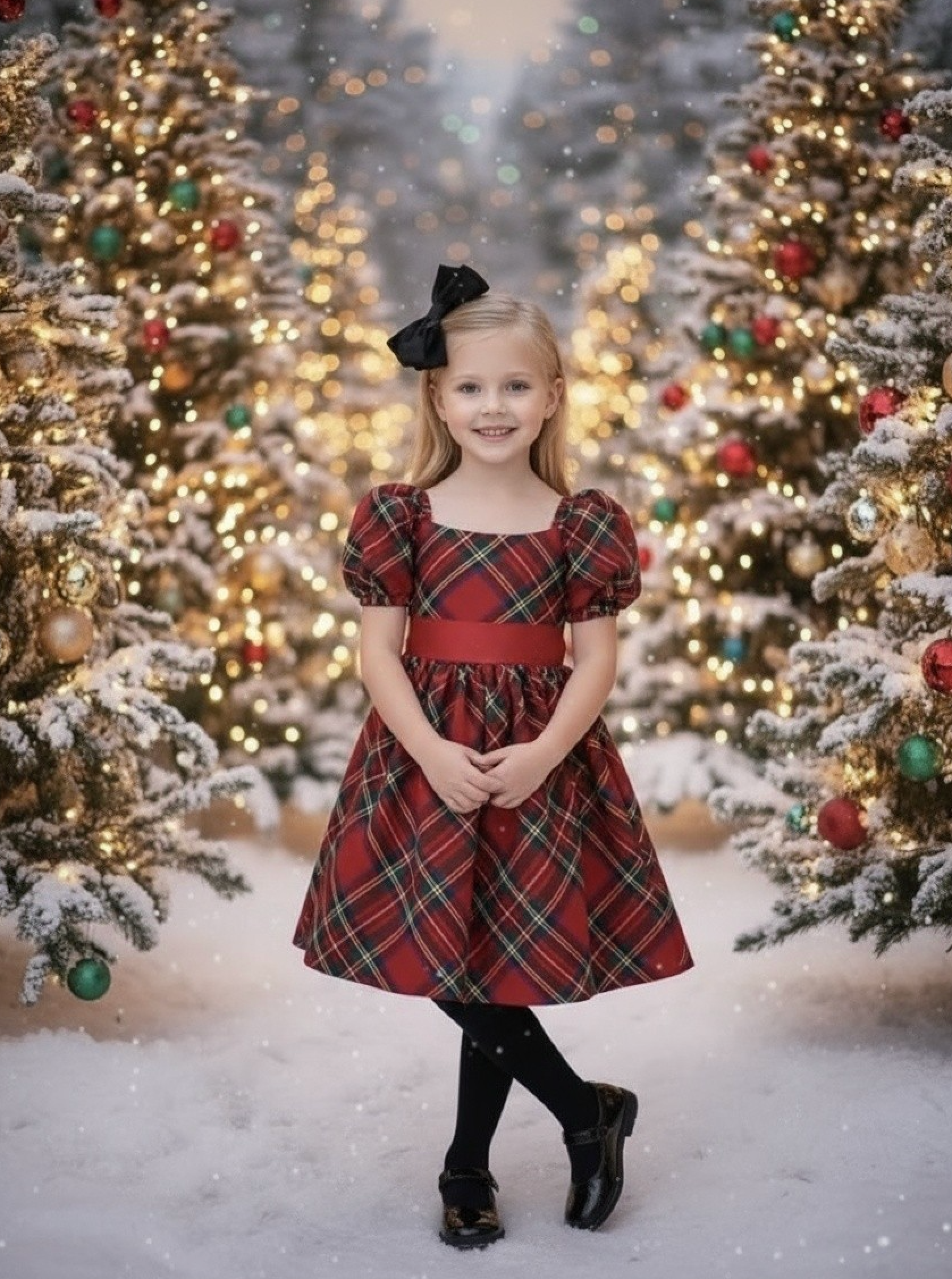 ARIELLE DRESS STEWART TARTAN