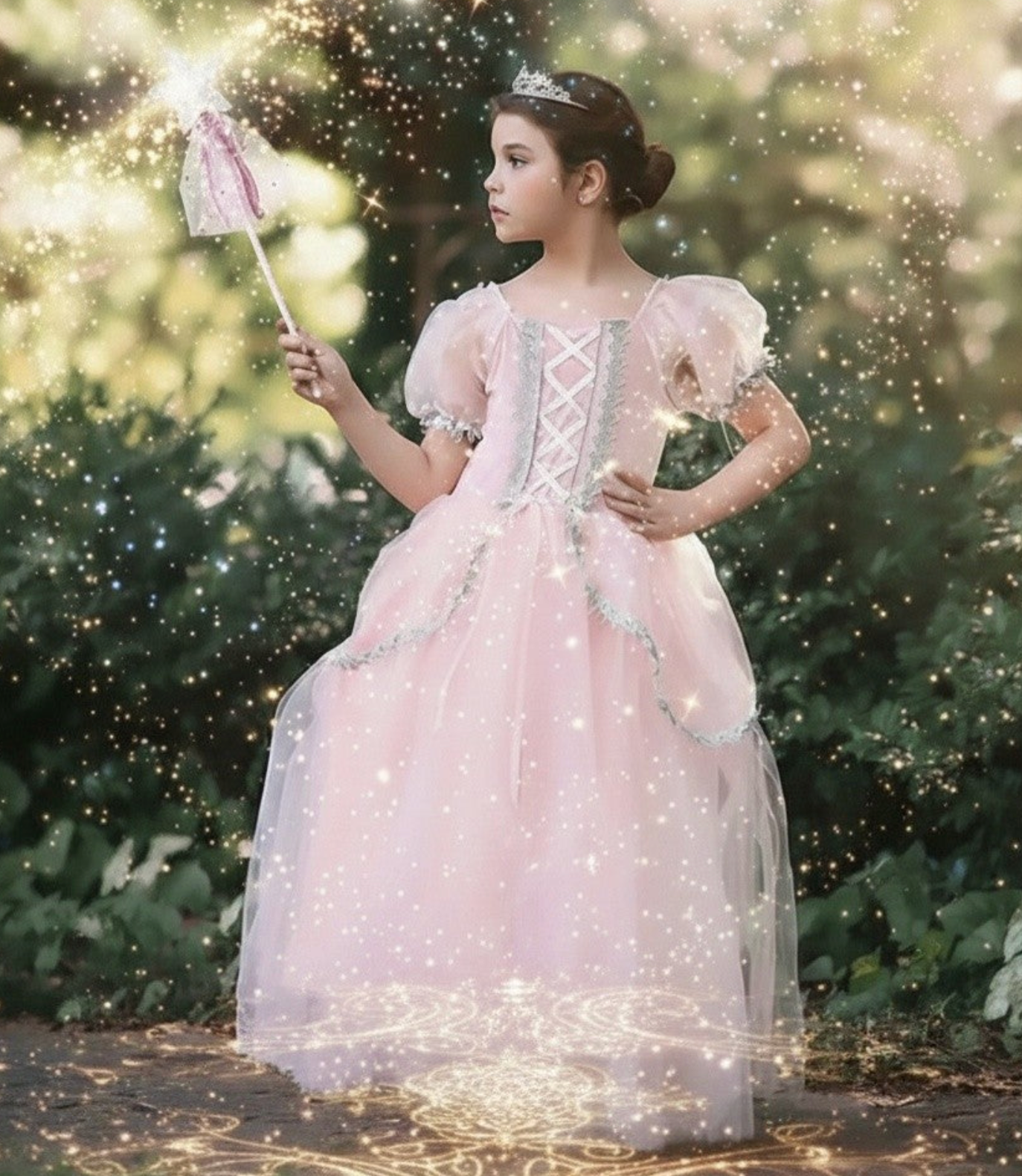 PRINCESS GLINDA DRESS & WAND SET