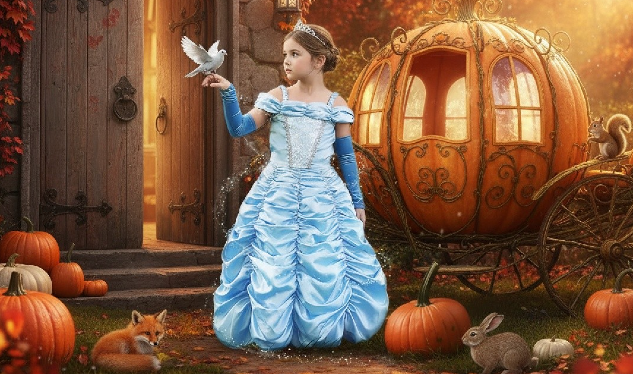 PRINCESS CAROLINE GOWN & GLOVE SET