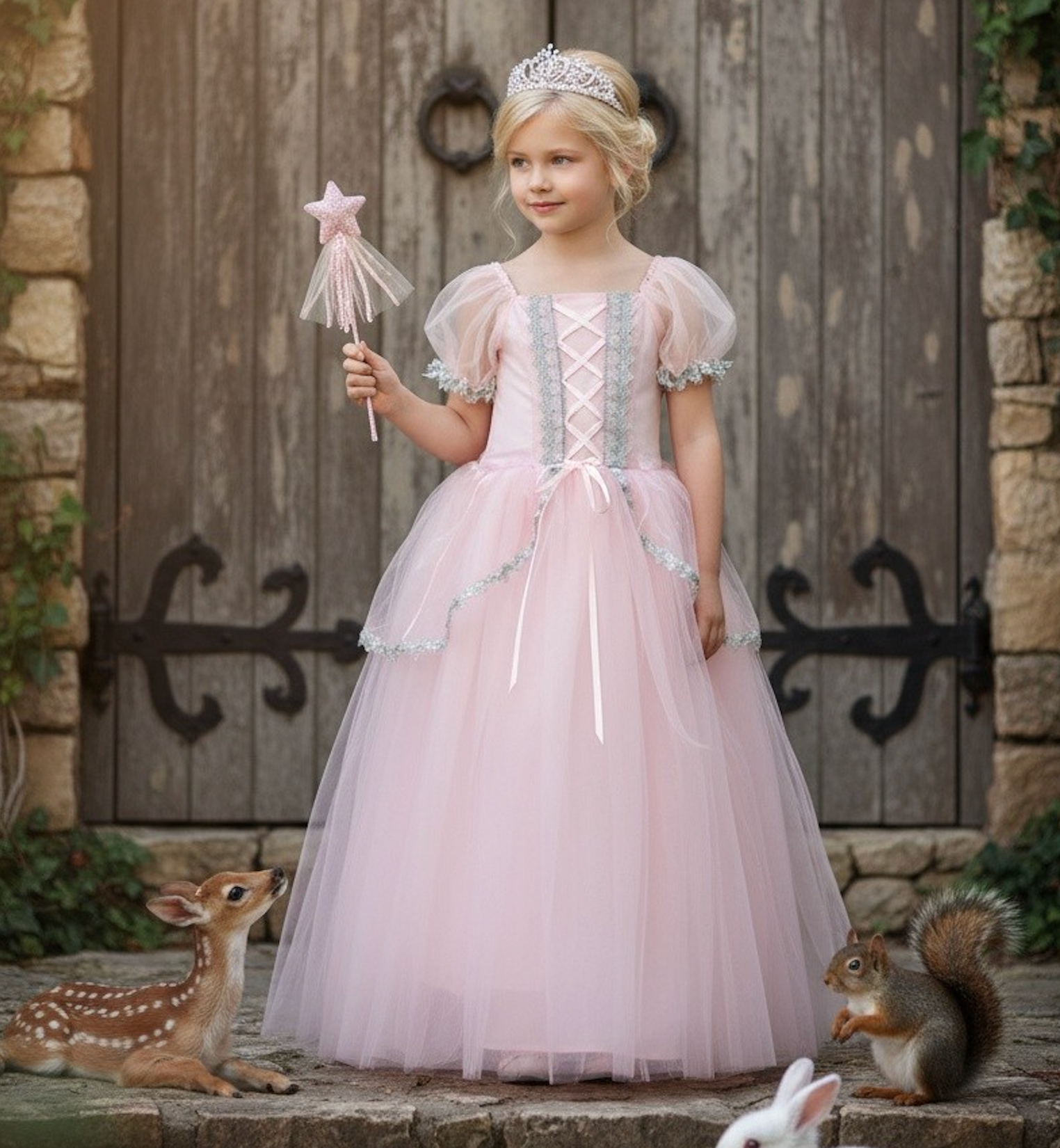 PRINCESS GLINDA DRESS & WAND SET