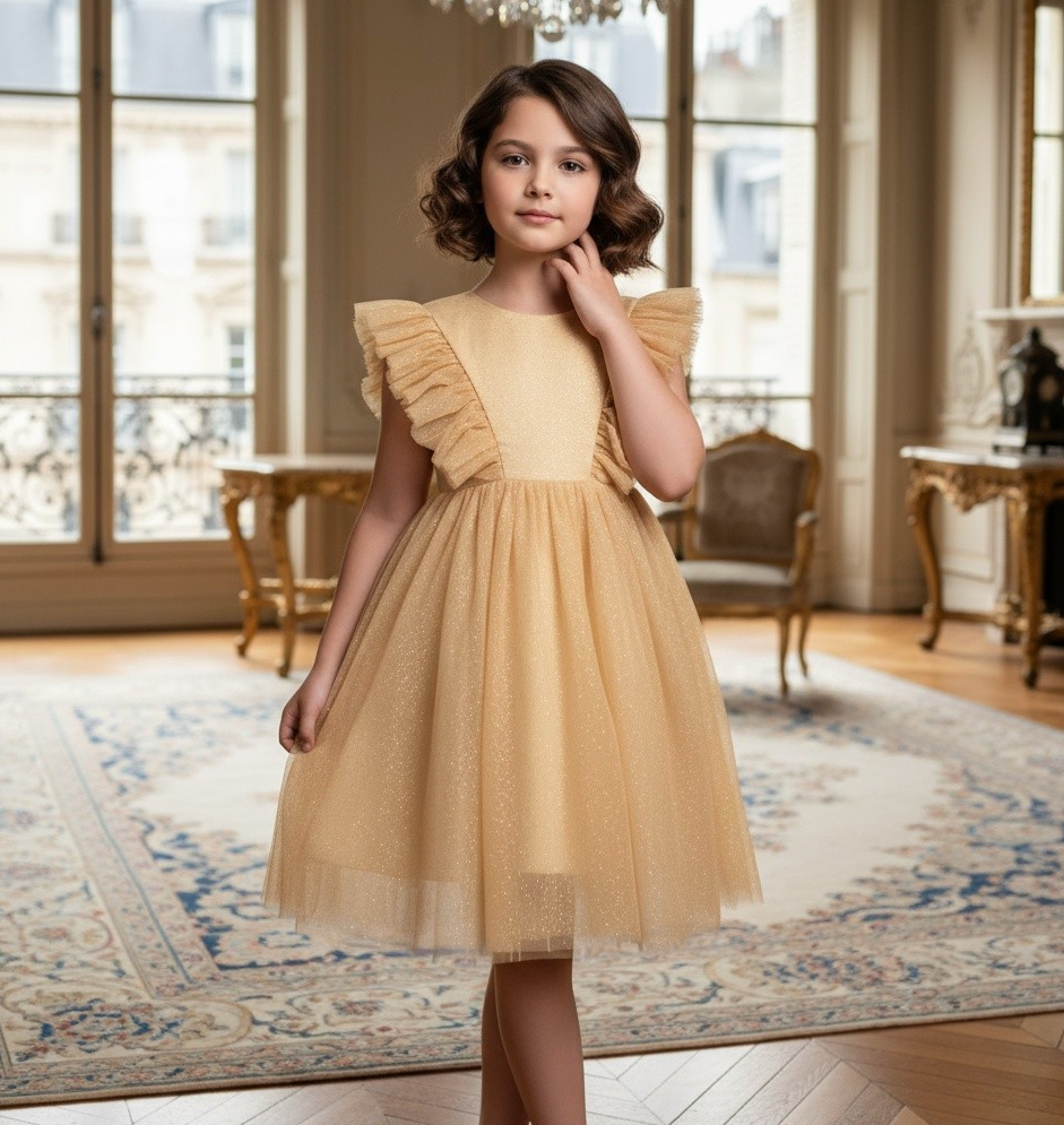 MILLY DRESS SPARKLING CHAMPAGNE