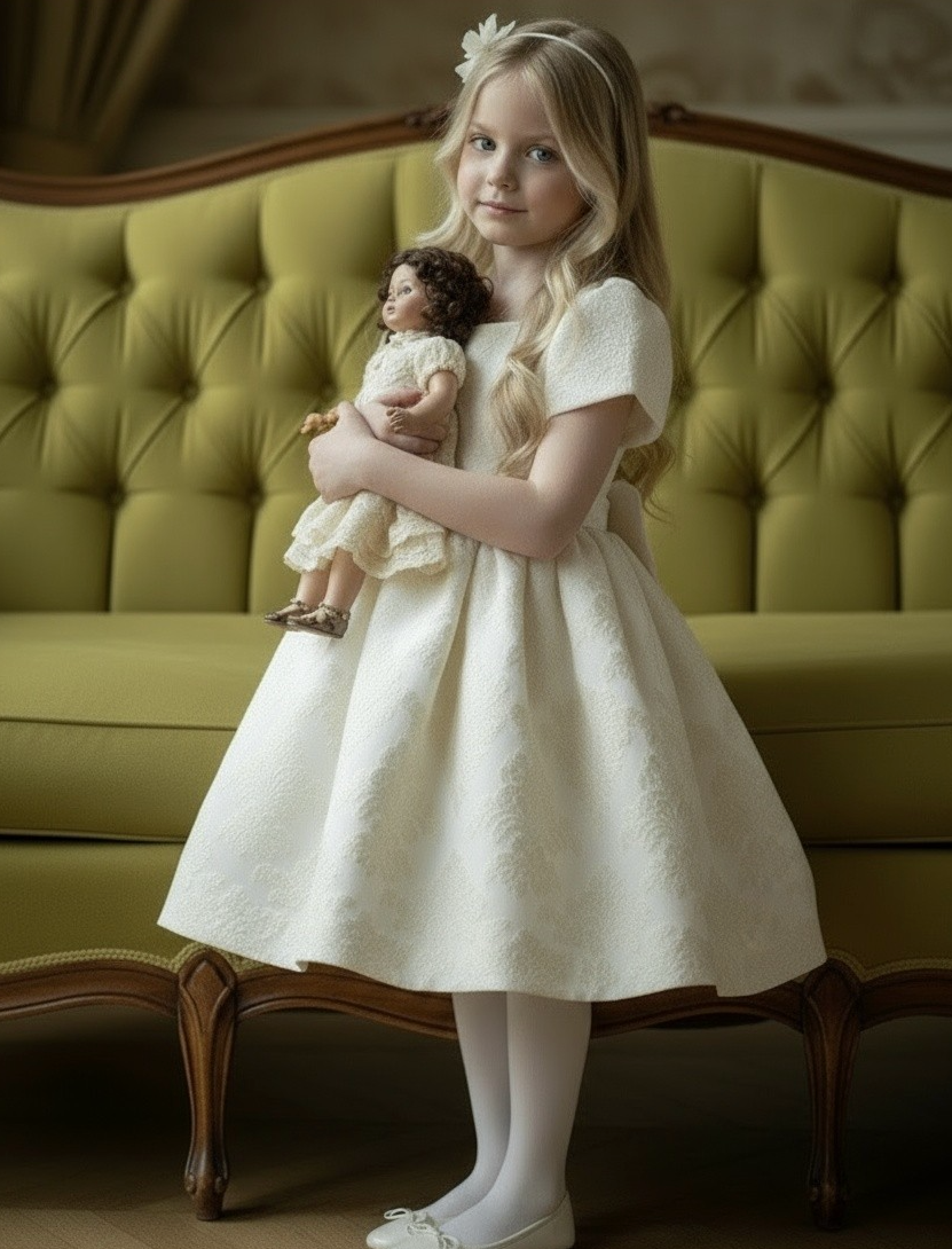 LORNA DRESS IVORY JACQUARD