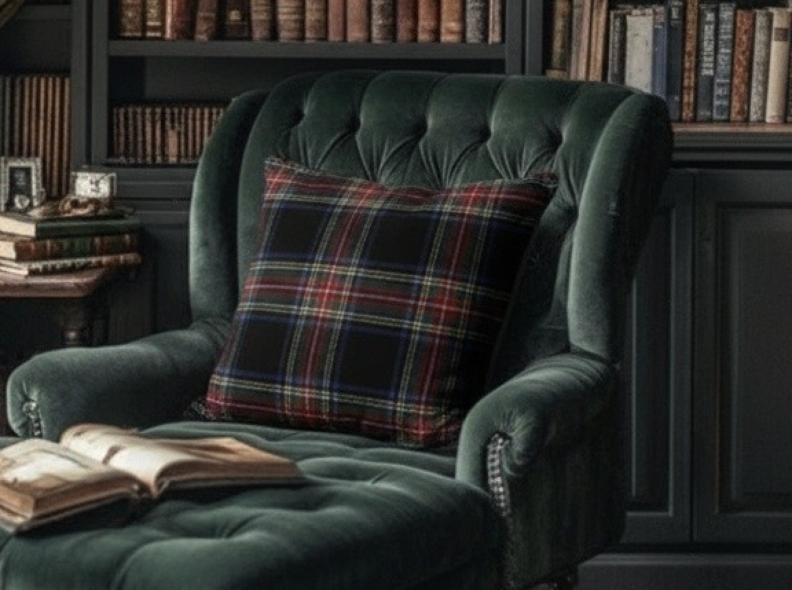 MONTROSE TARTAN PILLOW BLACK