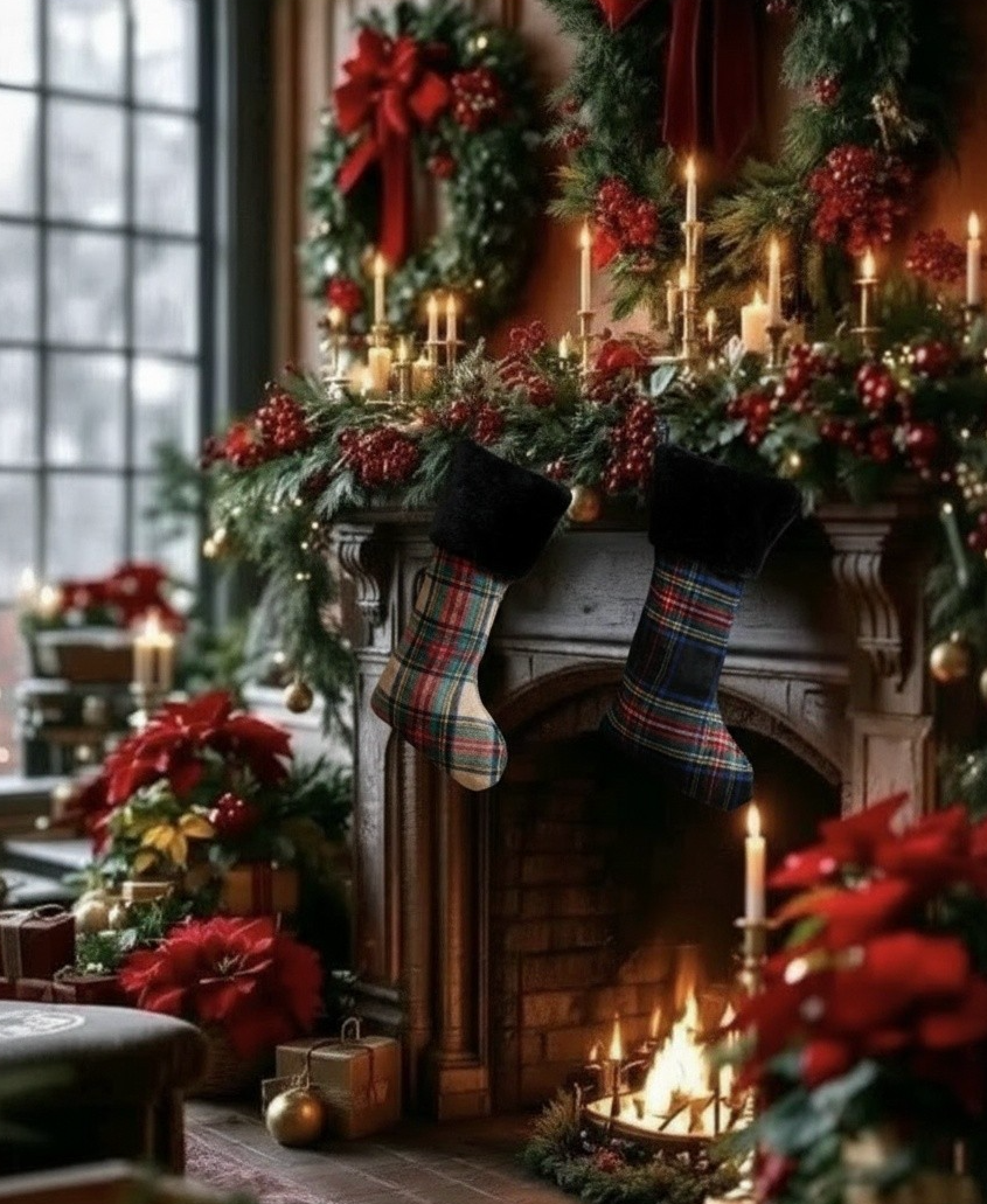 ST. ANDREWS TARTAN STOCKING BLACK