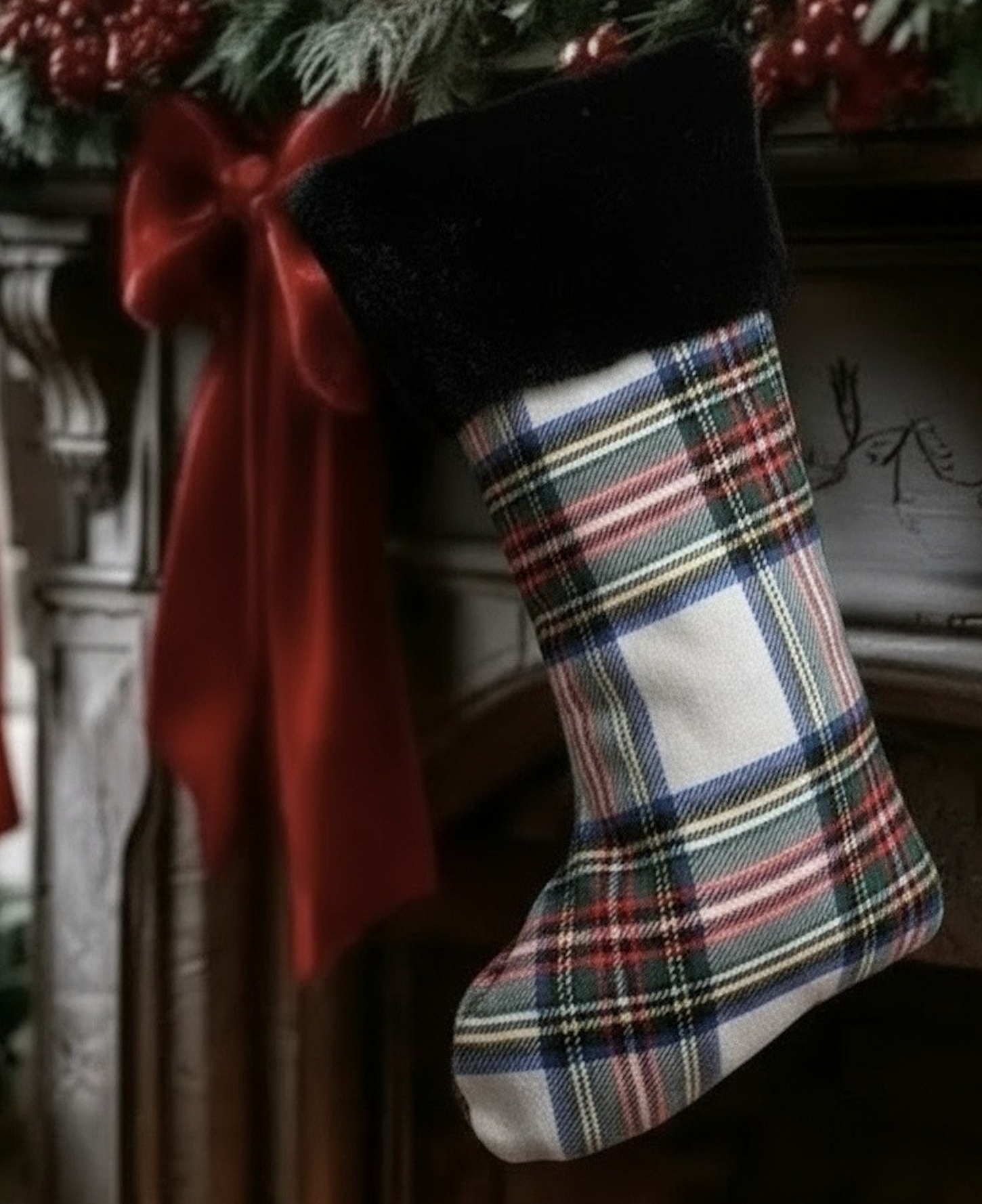 ST. ANDREWS TARTAN STOCKING WHITE