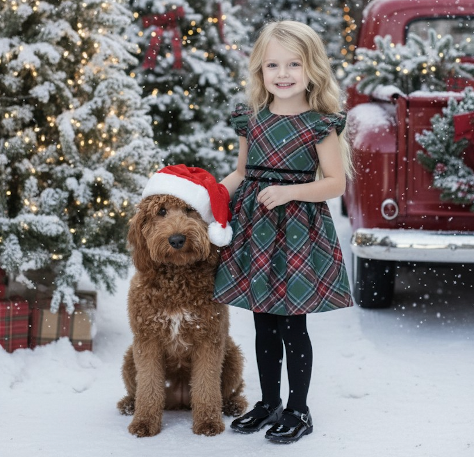 RORY DRESS EMERALD TARTAN