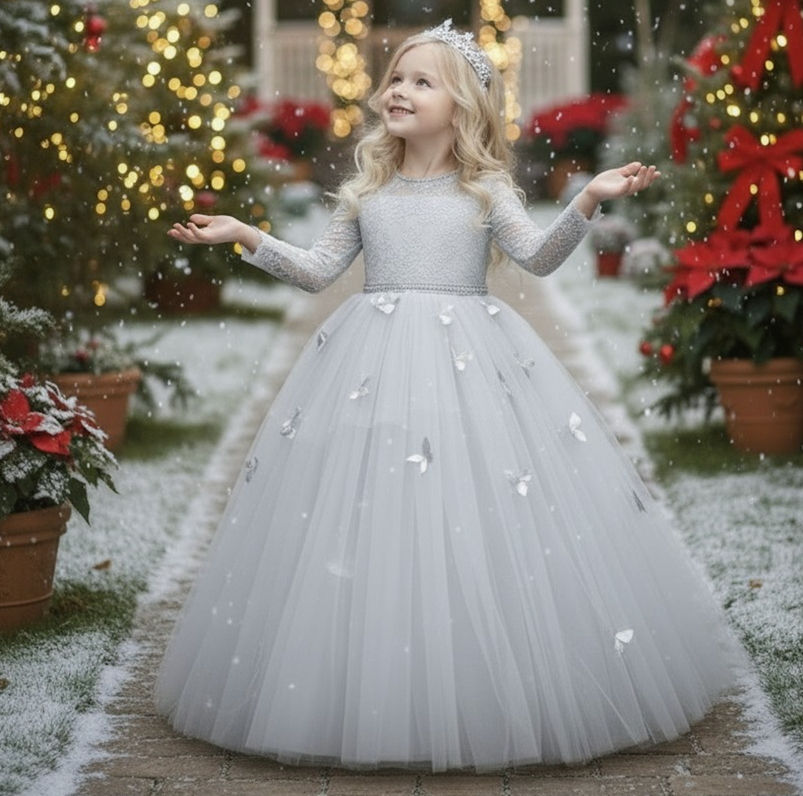 MARIPOSA GOWN SILVER