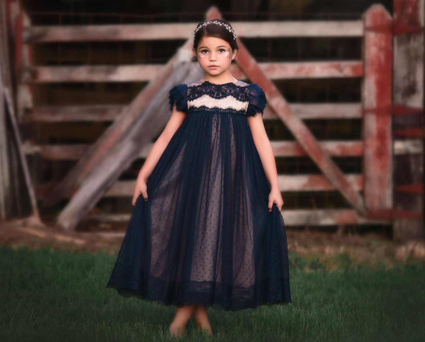 ADRIANA DRESS NAVY DOT