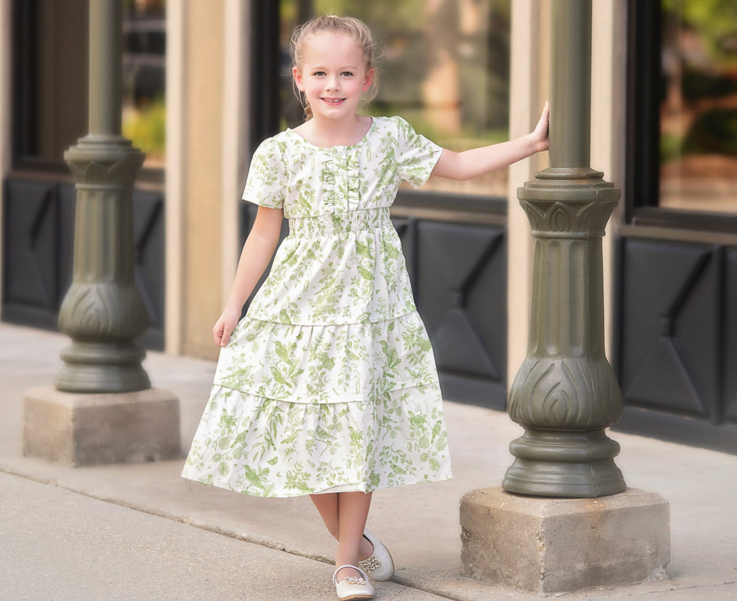 EMMIE DRESS GREEN FLORAL