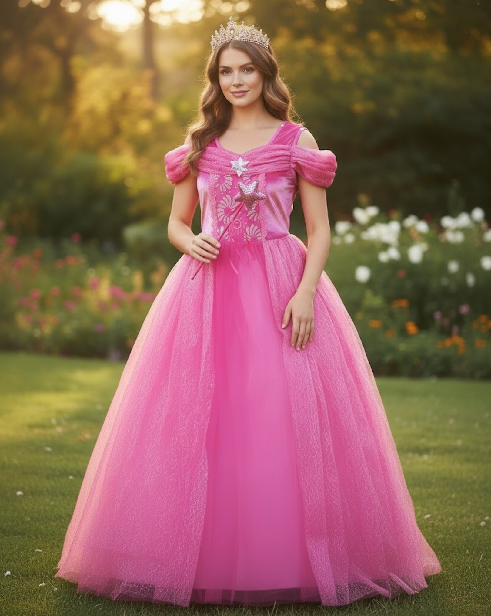 PINK PRINCESS GOWN FOR WOMEN