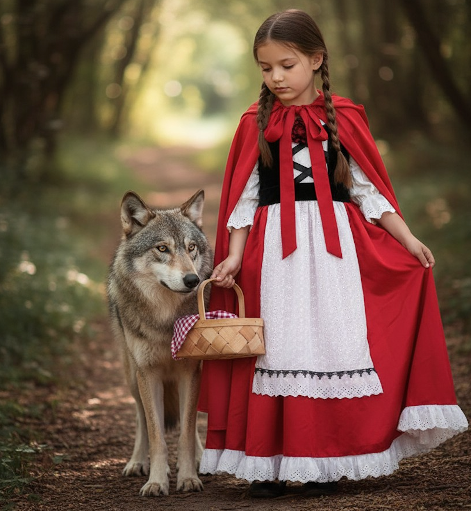LUXE RED RIDING HOOD DRESS & CAPE SET